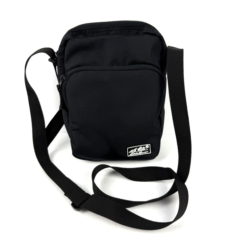 Eddie Bauer Jasper Crossbody Bag Black Canvas Unisex Handbag Travel Brand New